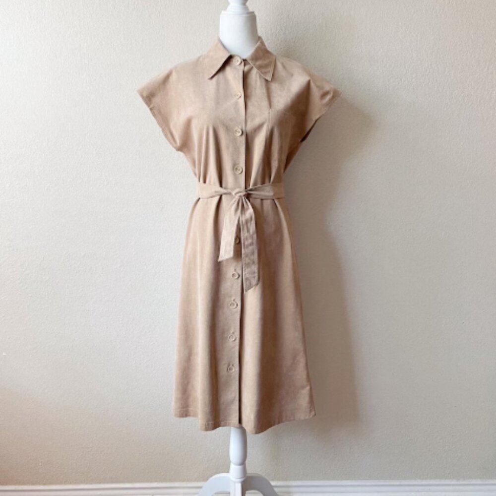 Vintage Blassport suede belted dress, size 12